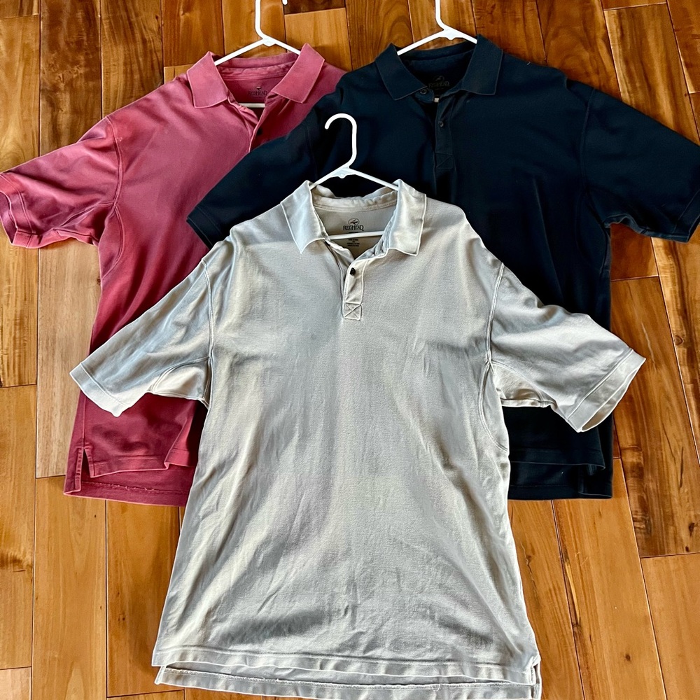 RedHead Men's Polo Shirt Trio - Black, Beige, and Burgundy